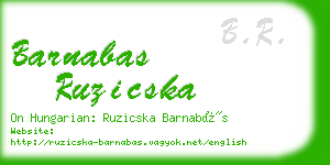 barnabas ruzicska business card